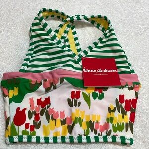 Hanna Andersson Green and Pink Kids Swim Bikini